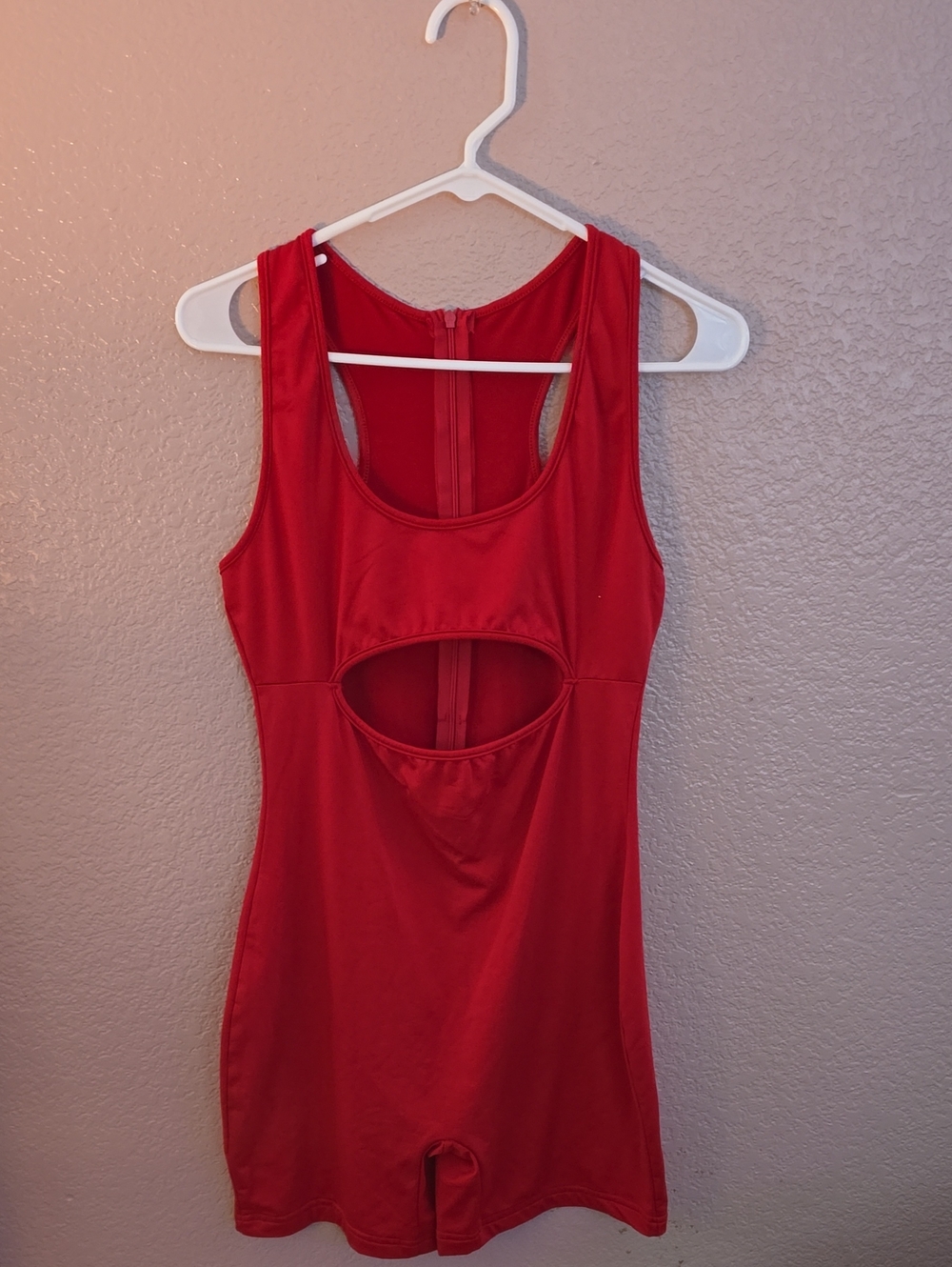 SHEIN Red Cutout Tank Bodysuit
